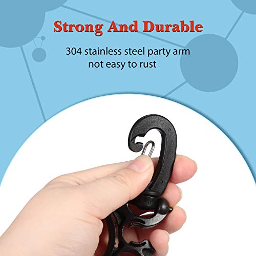 Weewooday Scuba Dive Hose Holder Clip Accessories Diving Gear Holder Double Bcd Hose Clip with Snap Hook Buckle for Snorkeling - color: Black