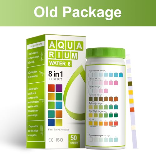 AAwipes 8-in-1 Aquarium Test Kit for Fish Tanks - Quick & Accurate Water Testing Strips for Aquariums & Ponds. Tests pH, Ammonia, Alkalinity, Hardness, Chlorine, etc. (K02-50) - color: 50 Strips