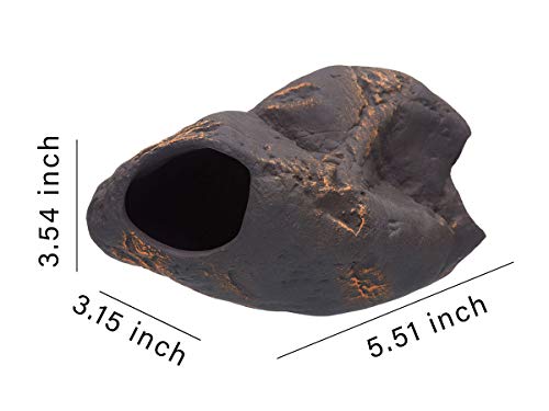 Cichlid Stone Decoration - Aquarium cave for Cichlids, Betta, Small Fish - Fish Tank Hideway Decor - Betta Toys Hideout Stones House (Magma Stone Small)
