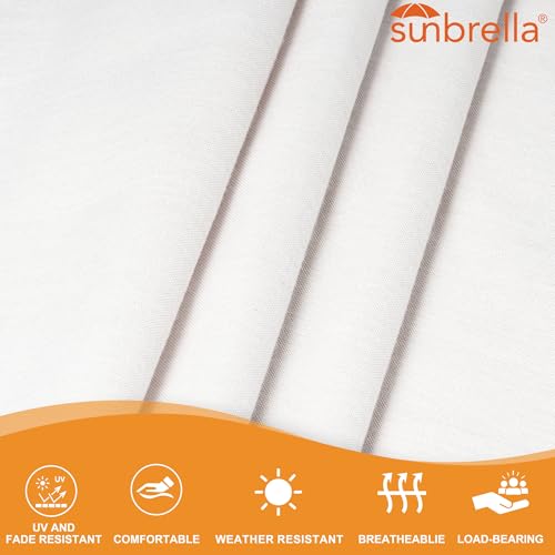 Lazy Daze Hammocks 12 FT Sunbrella Fabric Hammock Non-Fading with Spreader Bars and Free Pillow Fits for 2 Persons, All Weather and Fade Resistant for Patio Yard, 450 lbs Capacity, Cast Pumice - color: Cast Pumice