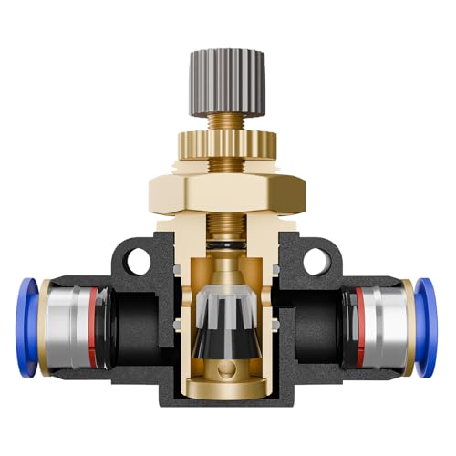 SNS Union Straight Speed Controller - 1/2" Tube OD Air Flow Control Valve with Push-to-Connect Fitting（10 PCS） SPA1/2 - size: SPA1/2
