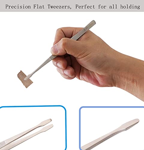 Tweezers, 5Pcs Precision Tweezers Set - Anti - Static Stainless Steel Tweezers for Electronics, Jewelry Making, Medical and Laboratory Work, Craft, Model Building, Soldering, Watch, Car Repair, Etc - color: Silver