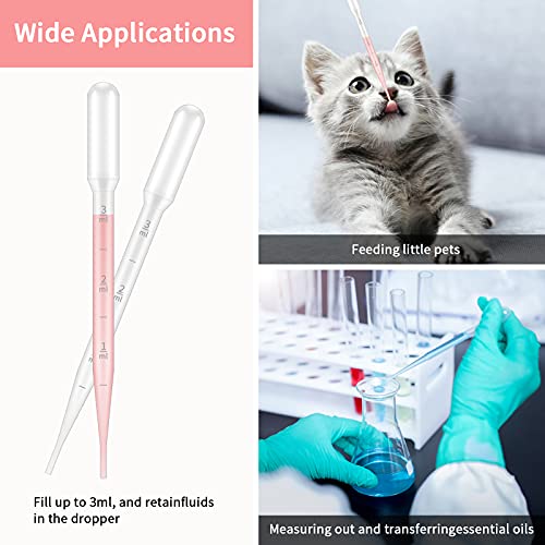 G2PLUS 100PCS 3ml Disposable Plastic Pipettes, Essential Oils Graduated Transfer Pipettes for Science Laboratory, Experiment, Essential Oils, Make up Tool - size: 3ml-100pcs