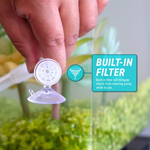 TERA PUMP 2PK Nano Aquarium Gravel Cleaner (1 GPM) BPA-Free, Built-in Filter & Suction Cup, Ideal for 10 Gallon Aquariums or less - size: Nano (2PK)