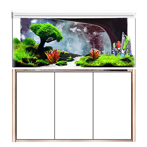 3D Aquarium Background PVC Fish Tank Decoration Sticker, Self Adhesive Backdrop with Realistic Pattern for Freshwater Saltwater Tanks (91 * 50CM) - size: 91*50CM