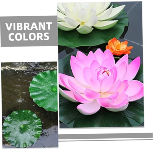 BESPORTBLE Simulated Lotus Leaves Fish Tank Ornament, 2pcs Floating Pu Lotus-Leaf Decor for Pond and Aquarium, Realistic Artificial Water Lily Pads for Garden and Home Display