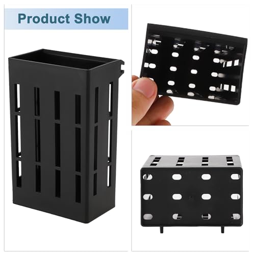 Aquarium Plant Holder, Fish Tank Plant Holder, Aquarium Plant Holder with Hooks and Suction Cups, Aquarium Plant Pots for Hanging Plants and Plant Cultivation, Black, 1 Set - color: Black