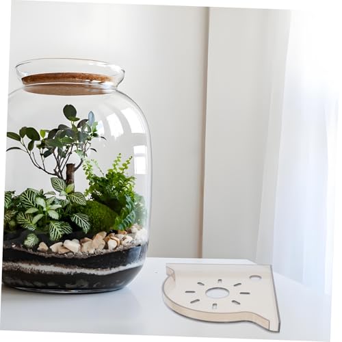 Abaodam Aquarium Corner Stand Multi-functional Triangle Fish Tank Organizer Desktop Storage for Fish Food and Home Decor Space-efficient Design for Easy Organization Living Areas - color: Light Brown