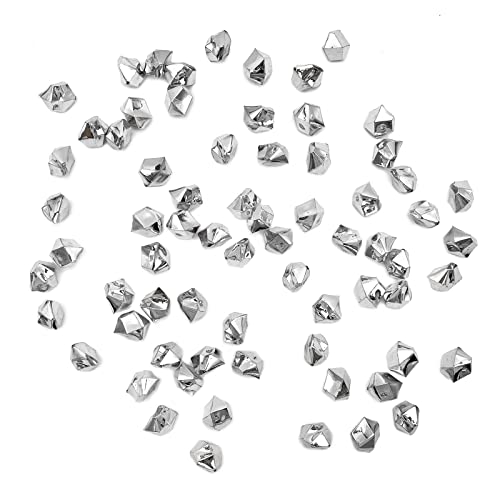 Fake Crushed Ice Cubes, Vase Fillers, 11 * 14 mm 650 pcs Reusable Fake Ice Cubes Artificial Acrylic Crystal Cubes for Wedding Decor Gold - color: Silver-11*14mm-650pcs