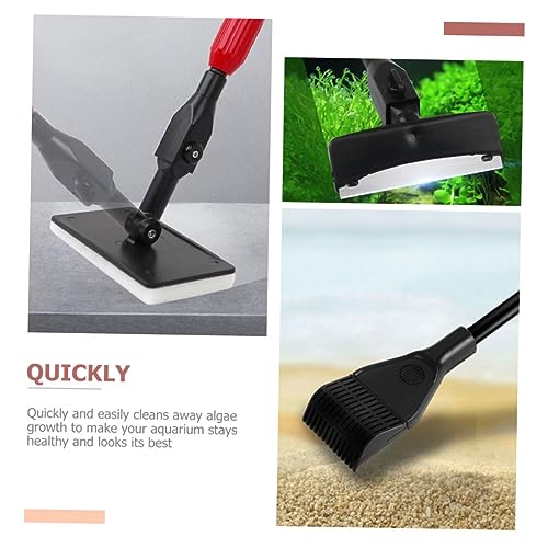 Kisangel 1set Aquarium Cleaning Tools Fish Tank Brush Kit Replaceable Fine Mesh Net Easy Storage Essential Scrubber for Freshwater Aquariums