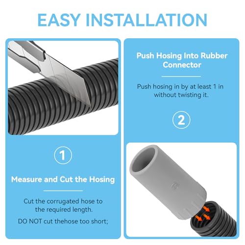 Magluv 2 Pack Rubber Adapter for Fluval Ribbed Hosing 104/105/106/204/205/206, Aquarium Tubing Connectors for Fluval Rubber Hose Connector Fluval 206 Replacement Parts, A20016