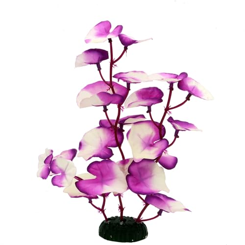 Silk Aquarium Plants for Betta Fish Tank, 2 Pcs 8 Inch Small Silk Aquarium Plant Aquatic Water Grass Decoration,Purple-White - color: Purple-white