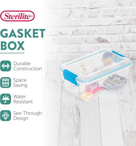 Sterilite 24-Pack Gasket Box, Weather-Resistant Storage Bins with Latching Lids, 7.5 Quart - Heavy-Duty Organizing Containers for Closet, Bathroom, and Office - size: 7.5 Quart, style: 24 Pack