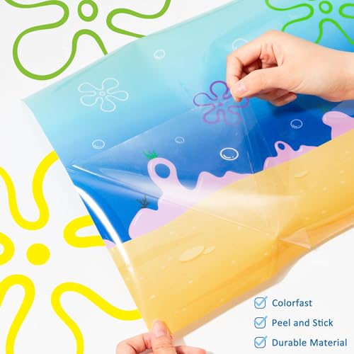Fish Tank Jellyfish Sticker Decor - 2PCS 16.14 x 12.2 Inches Under the Sea Aquarium Background Stickers Decoration, Removable PVC Cartoon Underwater Beach Fish Tank Terrarium Background Decor S