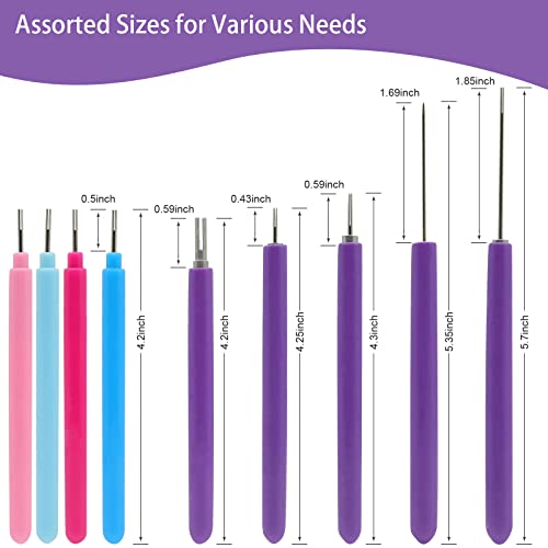 KITANIS 14 Pieces Paper Quilling Tools Slotted Kit, Assorted Sizes Rolling Curling Quilling Needle Pen for Art Craft DIY Paper Card Making Project Tools - color: 14P purple
