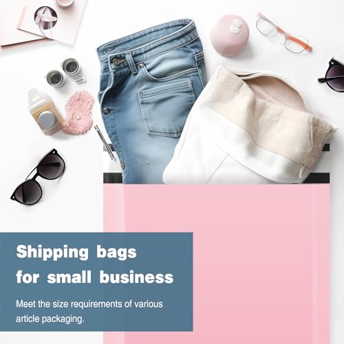 Famagic Poly Mailers, 200pc 12x15.5 Inch Shipping Bags, Chic Opaque Packaging Bags for Small Business, Tearproof Mailing Envelopes for Clothing Supplies, Self Seal Mailers Bags Light Pink - color: Light Pink, size: 12x15.5