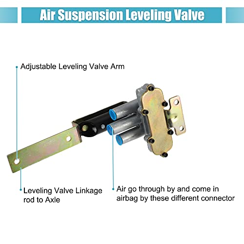 X AUTOHAUX 1 Set Air Height Leveling Control Valve 90054007 for Chevrolet for Kenworth for Volvo Trucks Tractor Trailer RVs Bus Height Control Air Suspension Valve 1/8" Port