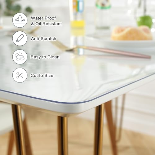 LovePads Clear Desk Mat 12 x 54 Inch, 1.5mm Thick Clear Table Protector, Waterproof Plastic Table Cover Protector, PVC Desk Protector Mat, Vinyl Desk Cover for Desktop, Coffee & Dining Table - color: Clear 1.5mm, size: 12" x 54" (Rectangular)