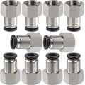 1/4 Air hose fittings, Push to Connect Air fittings Female Straight 1/4 Inch Tube OD x 1/4 NPT Thread Fitting (Pack of 10) - size: OD 1/4 - NPT 1/4, style: Female thread