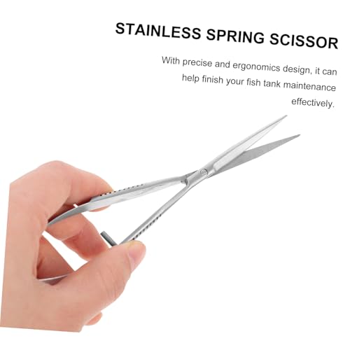 UPKOCH Professional Stainless Steel Aquarium Scissor Portable Spring Scissors for Pruning Aquatic Plants Water Grass Trim Tool for Fish Tanks and Landscape Maintenance