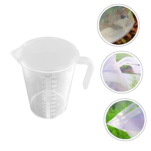 Garneck 1Pc Aquarium Scale Measuring Cup White Water Changing Tool for Fish Tanks Feeding Cup with Graduation for Liquid Dry Ingredients