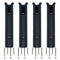 Fishing Rod Holder Racks Bracket Wall Mounted Boat Side Mount Tool Holder Tube Links with Screws 2/4/6 Pole Tube (4-Tube Black) - color: 4-TUBE Black