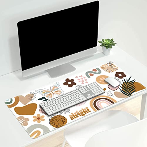 iCasso Desk Mat, Large Gaming Mouse Pad, XXL Desk Pad Stable Rubber Base Mousepad with Stitched Edges, Computer Keyboard Mat for Work, Game, Office, Home -Sticker - color: Sticker