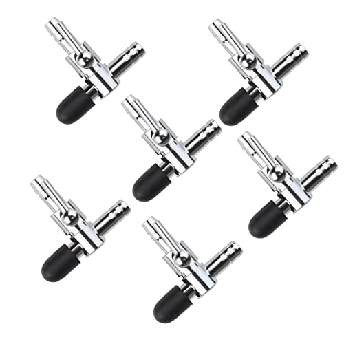 Aquarium Fish Tank Air Flow Control Lever Pump Single Way T Valve, 6-Pack