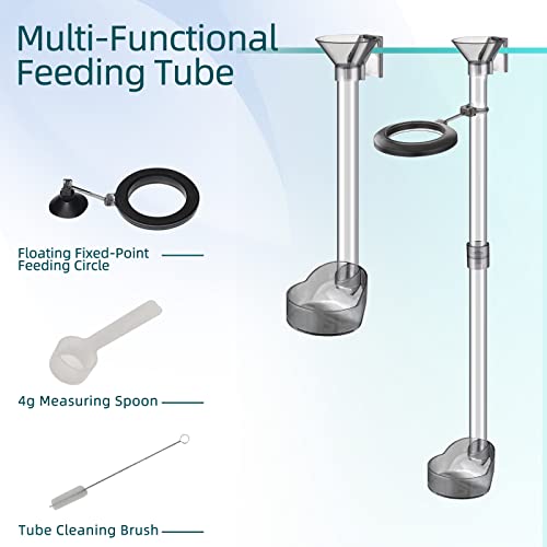 UPETTOOLS Shrimp Feeding Dish Set, Aquarium Fish Feeder Tube Kit Clear Durable Shrimp Feeding Tube with Feeding Ring, Cleaning Brush for Fish Tank