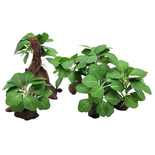 M2cbridge Artificial Fish Tank Plants Aquarium Plant Aquatic Water Grass Foreground Decor(2PCS Large Green) - color: 2pcs Large Green