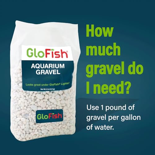 GloFish aquarium Gravel 5 Pounds, White, Complements GloFish Tanks (29022)