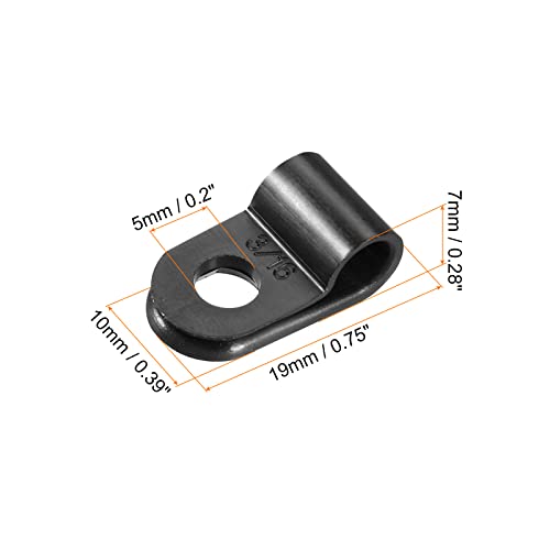R-type Cable Clips Wire Management Clamp, [for Keeping Wire Neat ] - Nylon / 0.19-inch/Black / 30 Pcs - size: 0.19-inch