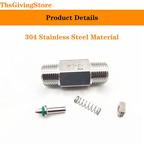 1/4 Inch NPT Male to Male Thread 304 Stainless Steel Check Valve One Way Non-Return Valve for Water Oil Gas Check Valve 1PCS - color: Outer to Outer