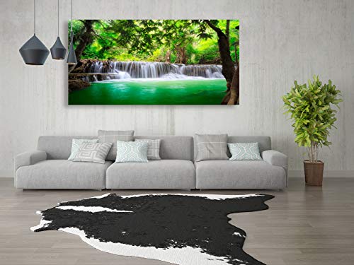 Cao Gen Decor Art-S01474 1 Panels all Art Tropical Beautiful Waterfall Prints Light Green Forest Natural Landscape Picture Canvas Paintings Creek Scenery Spring for Home Wall Decor Artwork XXLarge - color: waterfall-A, size: 56"L x 28"W