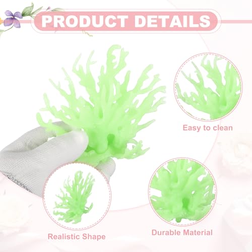 Aquarium Coral Decoration, Fish Tank Decorations Fish Tank Coral Ornaments, 4.9x2x4.3 Inch, (Glowing Green, 1 Pcs), Intended for Aquarium Landscaping Decor - color: Glowing Green, size: 4.9x2x4.3 Inch