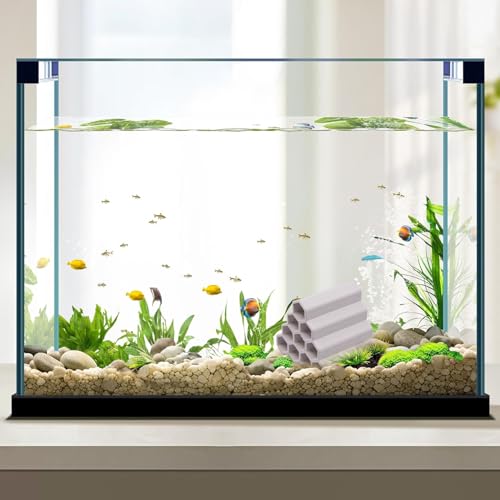 AnRui Ceramic Shrimp and Betta Shelters Ten Holes Fish Tank Decor Honeycomb Tunnel Aquarium Décor Thematic Ornaments for Cichlid, Small Fish, Shrimp to Play Hide Breed Habitat, White