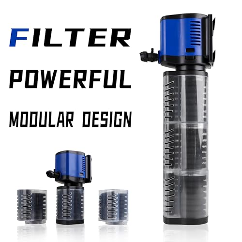 coospider-repta Aquarium Filter for 100-300 Gallons Tank, Powerful 660GPH Internal Fish Tank Filter, Pump Submersible Filter with Sponge for Large Fish Tanks, Turtle Tanks