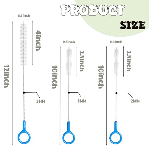 Straw Cleaner Brush,Extra Long Straw Cleaning Brushes with Nylon Bristles,Straw Brush Cleaner for Reusable Straws, Baby Bottles, Tumblers, Sippy Cups and Narrow Tube.