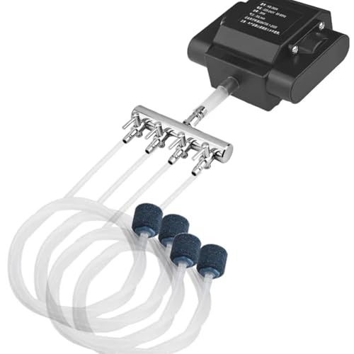 Joyzan Air Splitter Flow Control Valve, Aquarium Flow Gang Lever Pump Distributor 4 Way Stainless Steel Fish Tank Manifolds Multi Port T Shaped Line Metal Regulator Connector Airline Tubing Hose