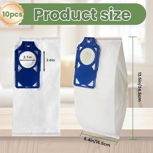 10 Pack R30D HEPA Replacement Dust Bags for Riccar Brilliance R30PET,R30D, R30P, & Simplicity Synchrony S30PET,S30D, S30P, Part RNHC-6/SNH-6,Upright Vacuums Cleaner