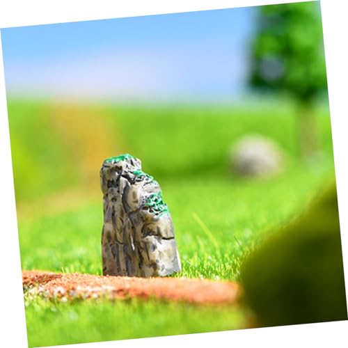 BESPORTBLE 6Pcs Mini Resin Rockery Decoration for Fish Tank Realistic Micro Landscape Statues Aquarium Decor Moss and Detailed Features