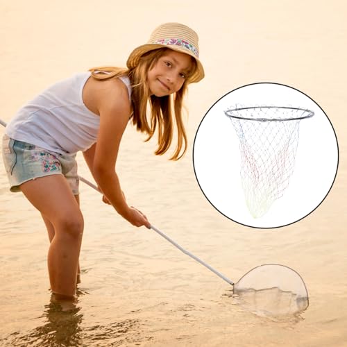 Toyvian Replacement Fishing Net Head with Mesh Basket, 40cm Stainless Steel Landing Net, 8mm Joint, Colored Printed Sturdy Mesh for Freshwater and Saltwater Fishing Gear