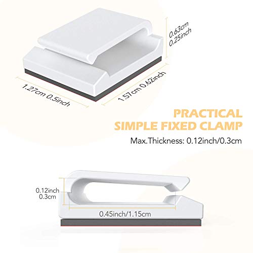 AGPTEK Ethernet Cable Clips, 100 PCS Adhesive Wire Clips, Flat Cord Clips Small Cable Holder Management for Home Wall Flat Ethernet Network Cord Organizer, Decoration Fairy Light Sticky Hooks, White - color: White, size: 100 PCS