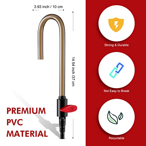 Dreyoo Aquarium Water Changer Hook with Flow Switch, Quickly Fill and Drain Fish Tank, PVC Aquarium Water Filler, Suit for 1/2'', 5/8'' 3/4'' Hose