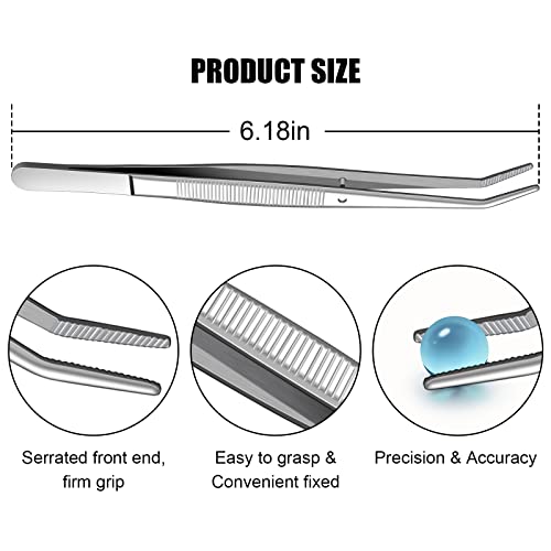 Stainless Steel Tweezers, with Curved Serrated Tip Multipurpose Sewing Machine Tweezers Forceps for Craft Repairing (10PCS) - size: 10 Pcs set