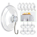 Hangerspace Suction Cup Hooks, 1.77 Inches Clear PVC Suction Cups with Metal Hooks Removable Small Suction Cups for Shower Bathroom Kitchen Wall Window Glass Door 12 Pack - size: Small