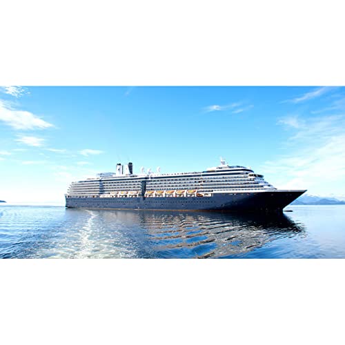 Renaiss 12x6ft Luxury Cruise Ship Backdrop Ocean Liner Photography Background Bon Voyage Ocean Theme Banner Summer Cruise Birthday Baby Shower Wedding Party Decor Summer Holiday Photo Booth Props - size: 12x6ft
