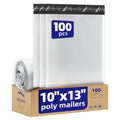 100pcs Poly Mailers 10x13 for Ecommerce Shipping,Online Retail Packaging,Business Mailing,PE Tear Resistant Waterproof Adhesive Self Seal Bag Envelopes,Clothing Package,Large,White - color: White, size: 10" x 13"100pcs