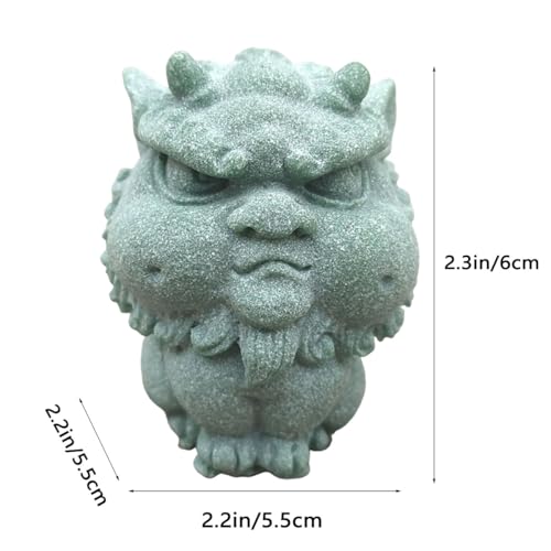 livelyfish Feng Shui Guardian Chi Lin/Kylin/Qi Lin Statue Sandstone Figurine Wealth Good Luck Sculpture Chinese Decor for Fish Tank Aquarium Garden & Patio Micro Yard Bonsai Decoration (M) - size: Medium