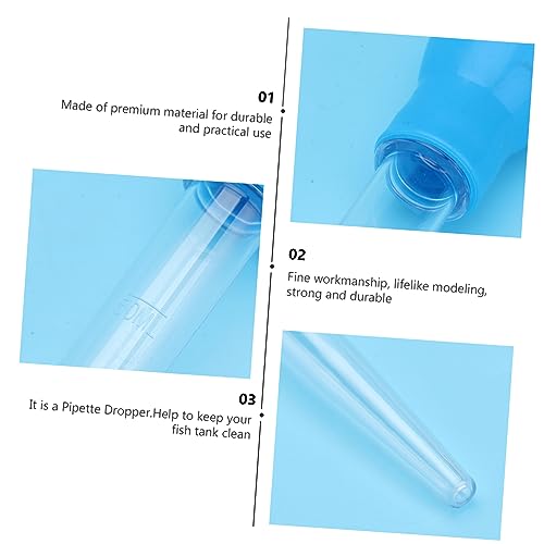 GANAZONO Fish Dropper Feeder Pipette Cleaner Whisky Pipette Water Dropper Fish Net Aquarium Fish Tank Cleaning Pipette Fish Tank Water Cleaner Pipette for Fish Tank Aquarium Pipette Blue - size: 43.00X4.00X4.00CM